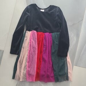 Hanna Andersson Black and Multicolor Long Sleeve Dress